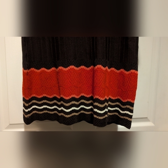 Nine West NWT $119 Women's Truffle Brown Striped Ribbed 3/4 Sleeve Dress Size M - Picture 9 of 15